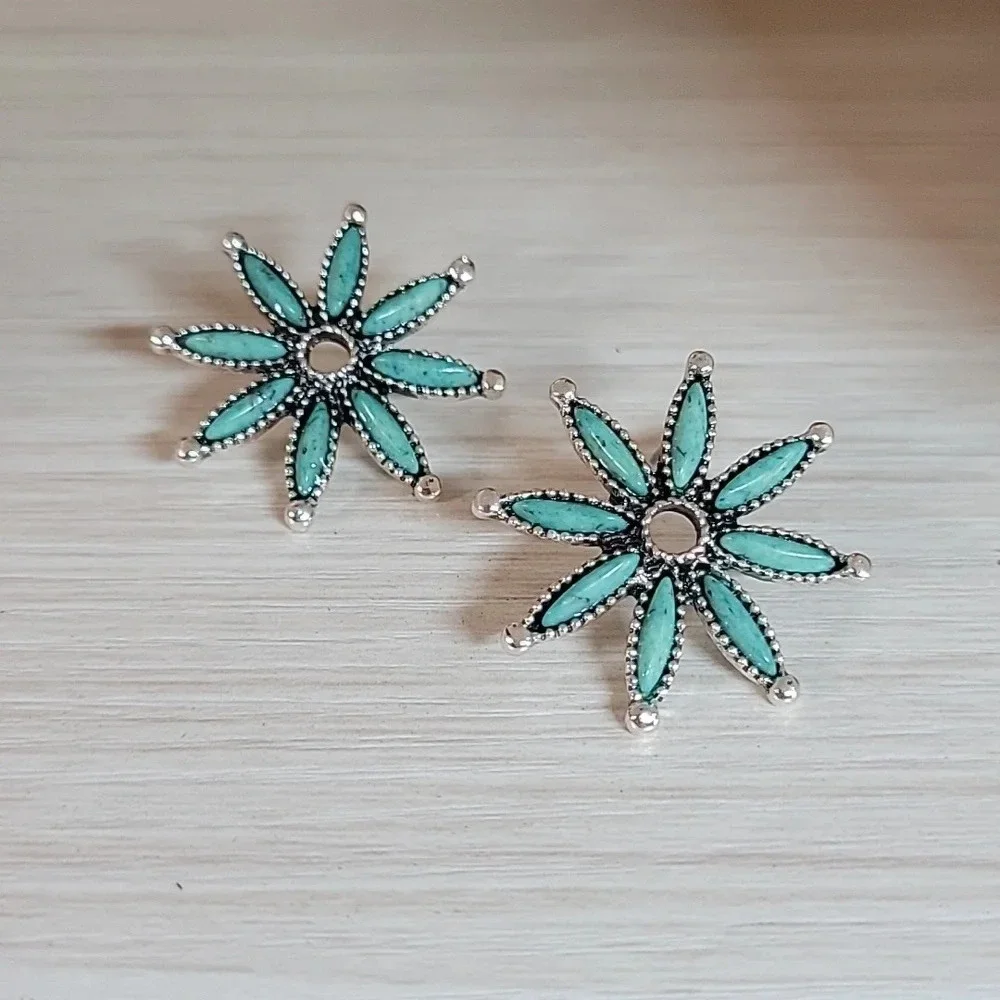 🔥LAST PAIR🔥 CACTUS FLOWER WESTERN EARRINGS - Picture 4 of 8